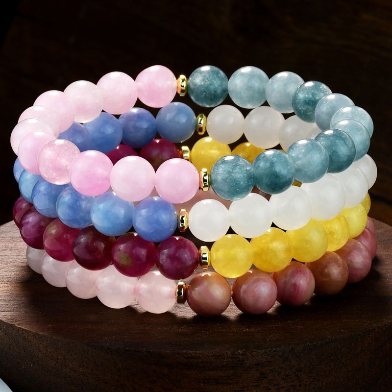 Style IG Style Classique Rond Cristal Artificiel La Pierre Naturelle Perlé Femmes Bracelets