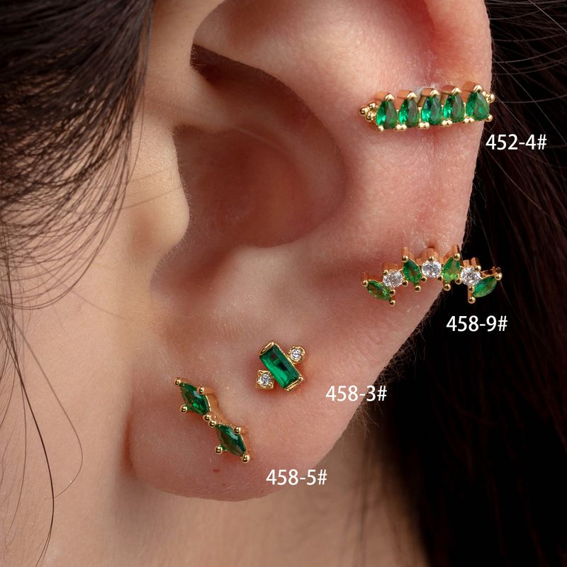 1 Piece Casual Simple Style Classic Style Water Droplets Inlay Copper Zircon Ear Studs