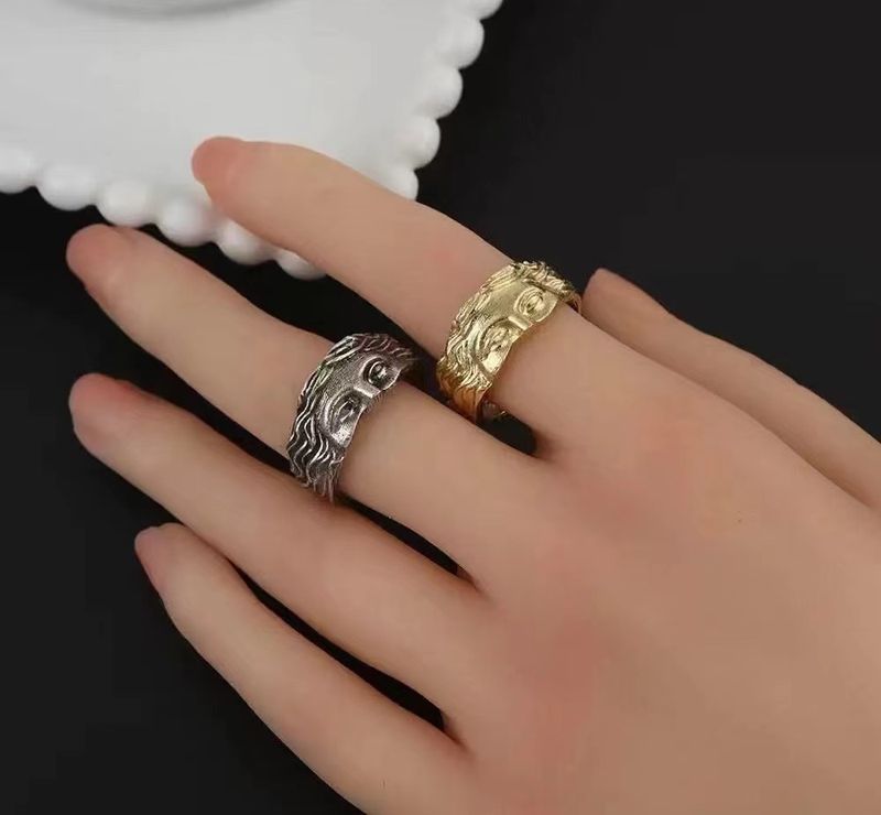 Wholesale Jewelry Casual Simple Style Human Face Alloy Open Rings