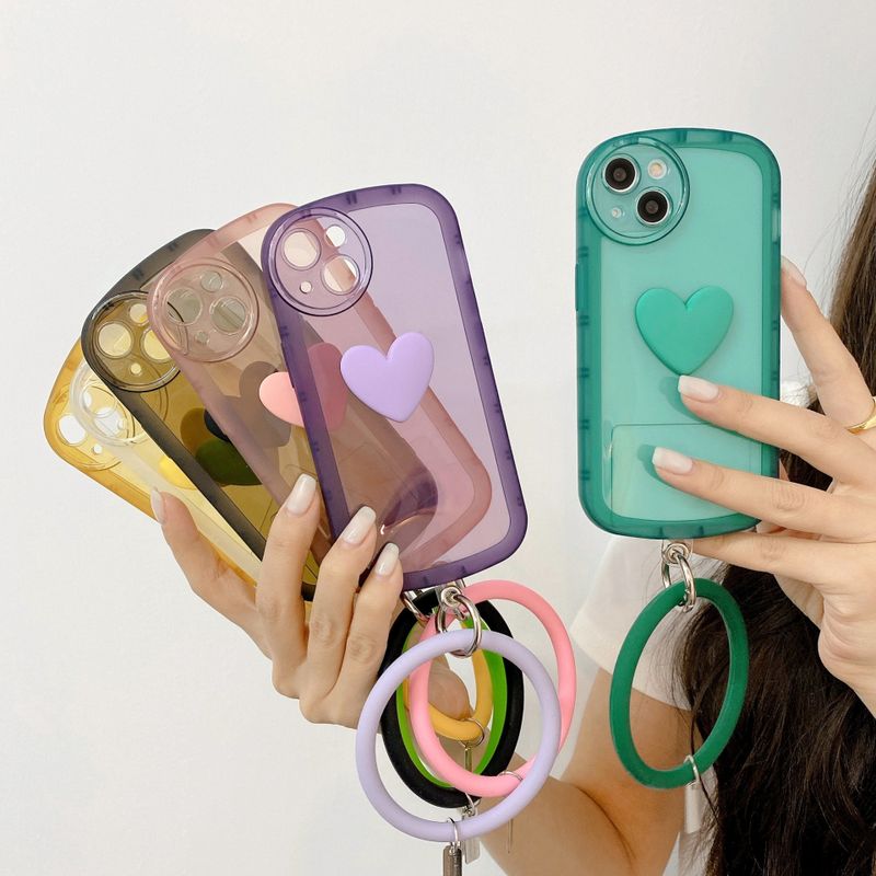 Preppy Style Novelty Fashion Heart Shape Tpu   Phone Cases