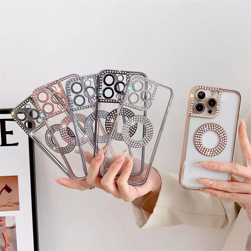 Simple Style Round Tpu Rhinestone   Phone Cases