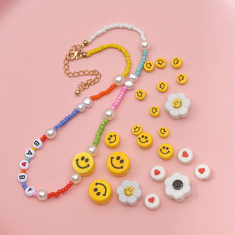 1 Piece Cute Smiley Face Ceramics Jewelry Accessories