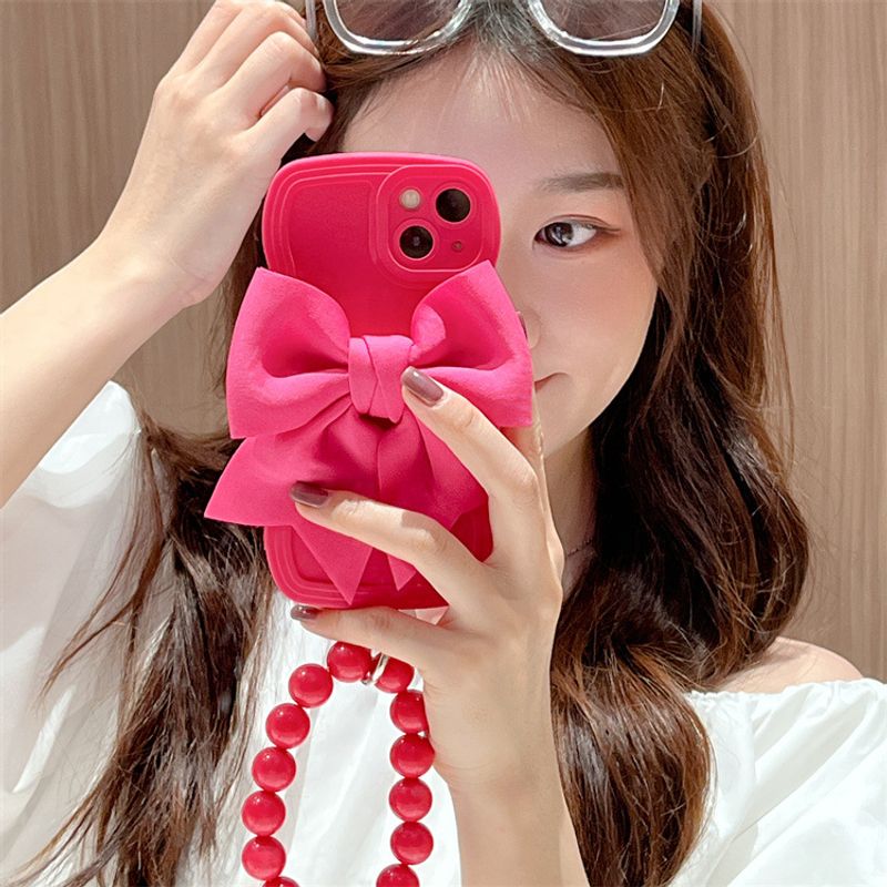 Casual Sweet Streetwear Solid Color Bow Knot   Phone Cases