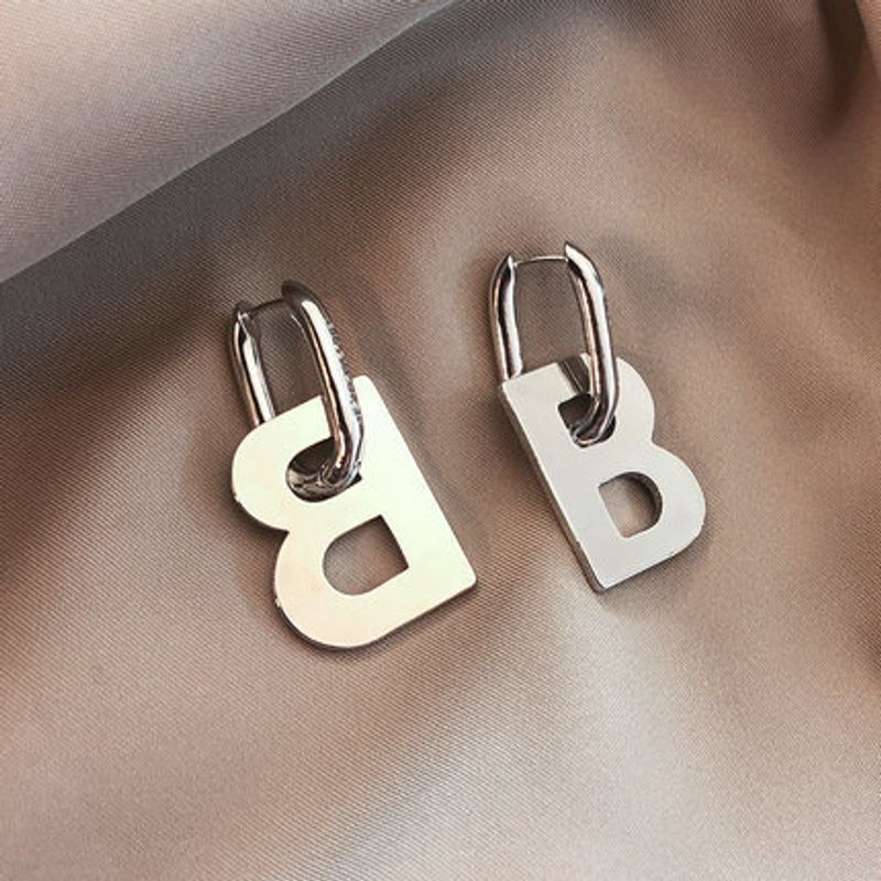 1 Pair Exaggerated Cool Style Letter Plating Titanium Steel Drop Earrings