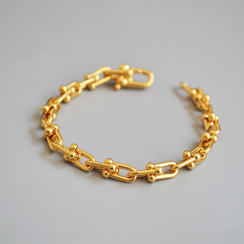 Casual Simple Style U Shape Brass Plating Bracelets 1 Piece