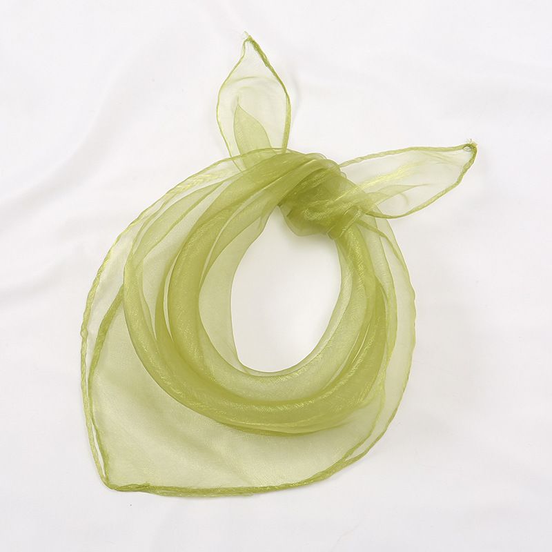 Unisex Basic Simple Style Solid Color Organza Silk Scarf