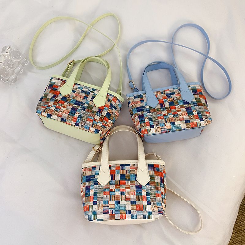Frau Mittel Pu-Leder Geometrisch Klassischer Stil Reißverschluss Handtasche