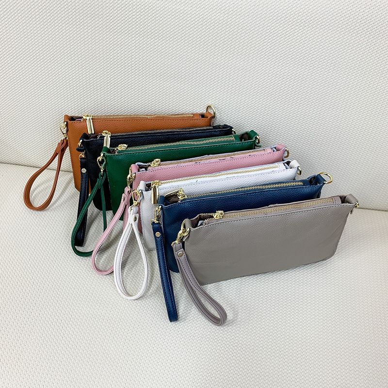 Women's Small Pu Leather Solid Color Basic Classic Style Zipper Phone Wallets