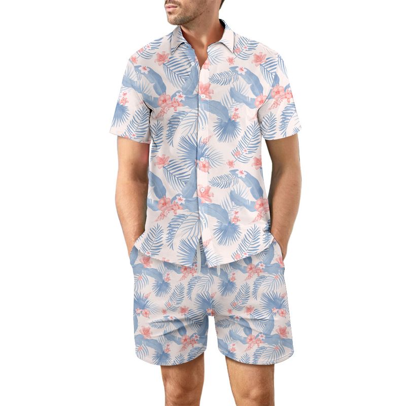 Men's Tropical Vacation Turndown Short Sleeve Regular Fit Men's Sets