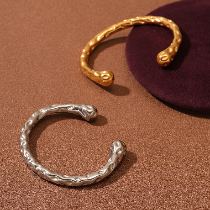 Ins New Irregular Concave-Convex Texture 18K Gold-Plated Titanium Steel Bracelet Female Metal Texture Texture Stainless Steel Bracelet