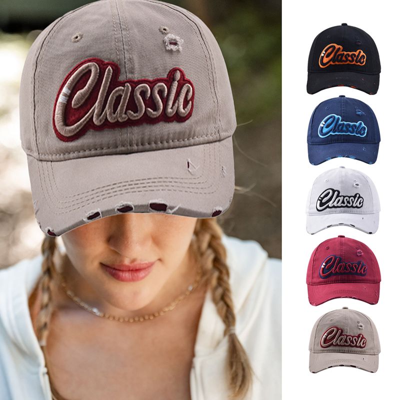 Unisex Embroidery Vintage Style Simple Style Letter Curved Eaves Baseball Cap