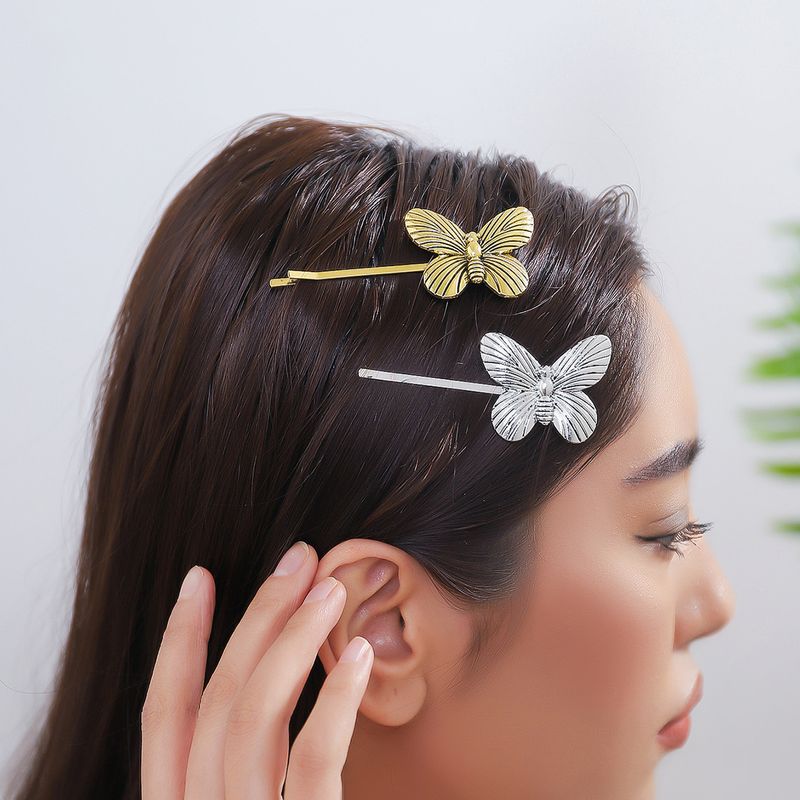 Femmes Style Simple Style Classique Papillon Métal Placage Pince À Cheveux