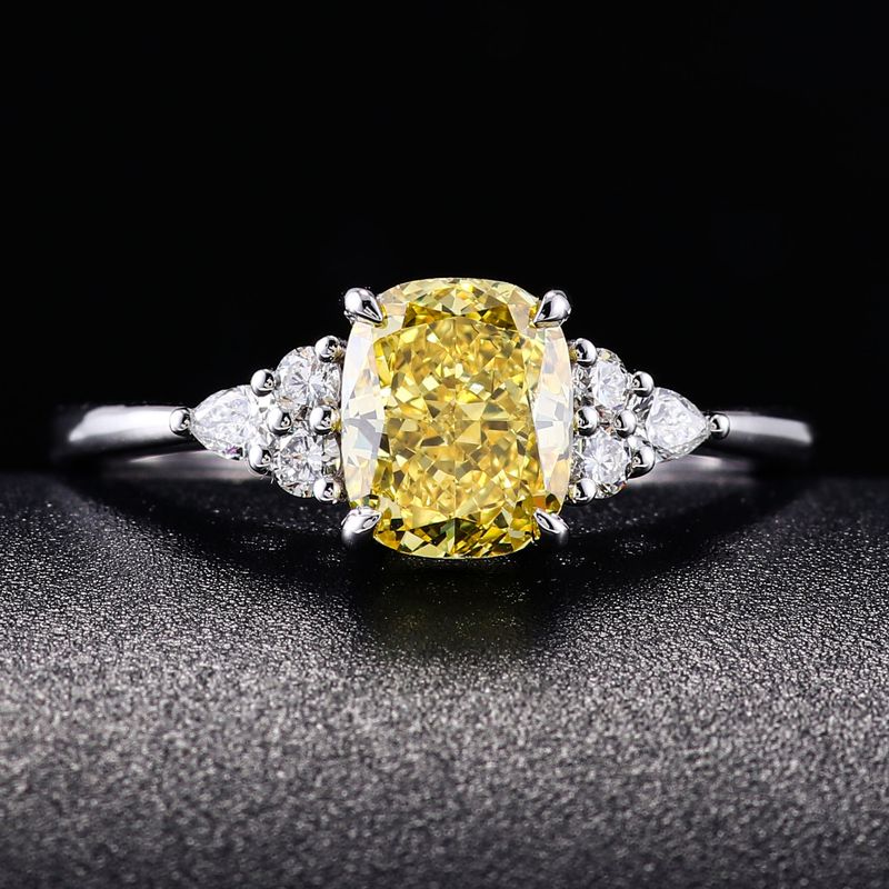 10K 14k 18K Rosengoldbeschichtet Weißgold Plattiert Luxuriös Geometrisch Im Labor Gezüchtete Diamanten Ringe
