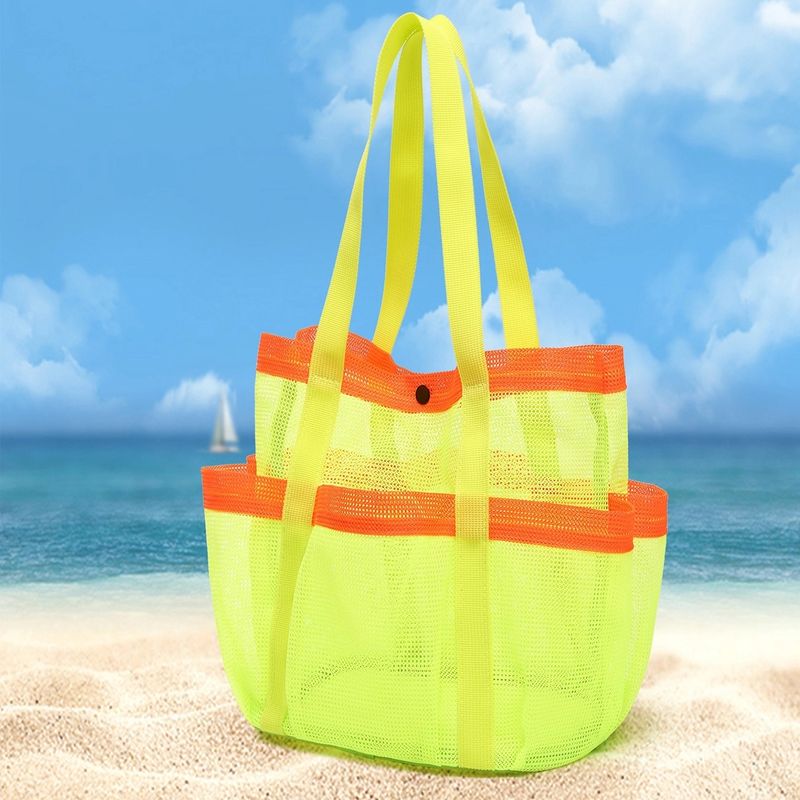 Unisex Polyester Color Block Vacation Square Buckle Beach Bag