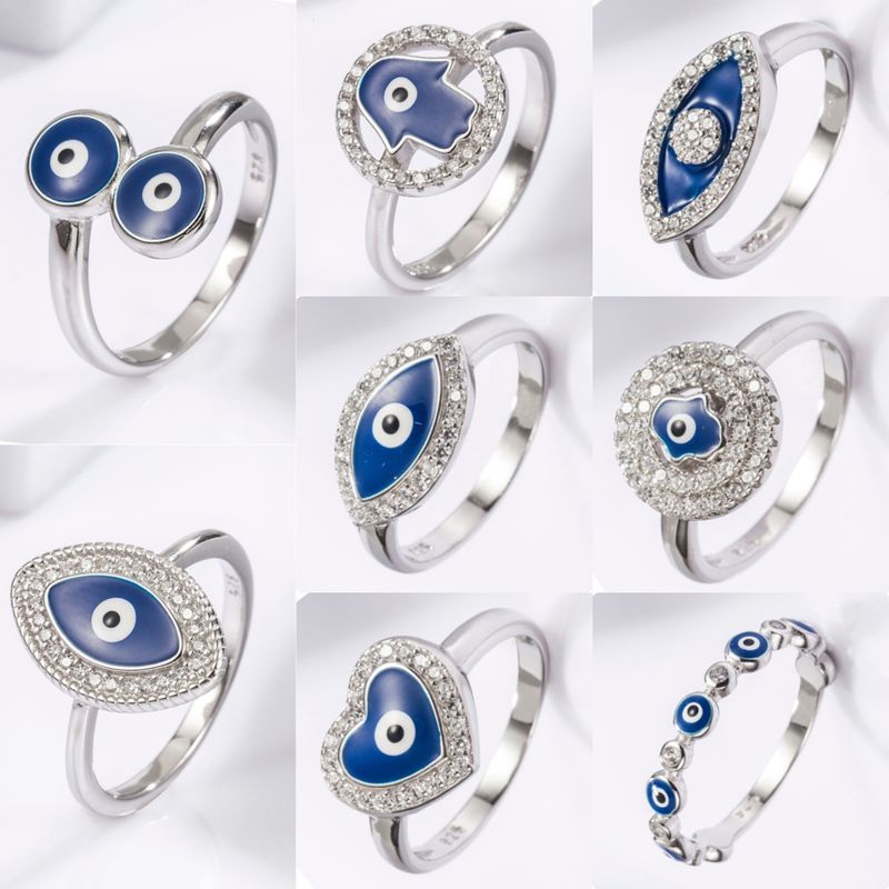 Sterling Silver White Gold Plated Casual Classical Funny Plating Inlay Snake Zircon Rings
