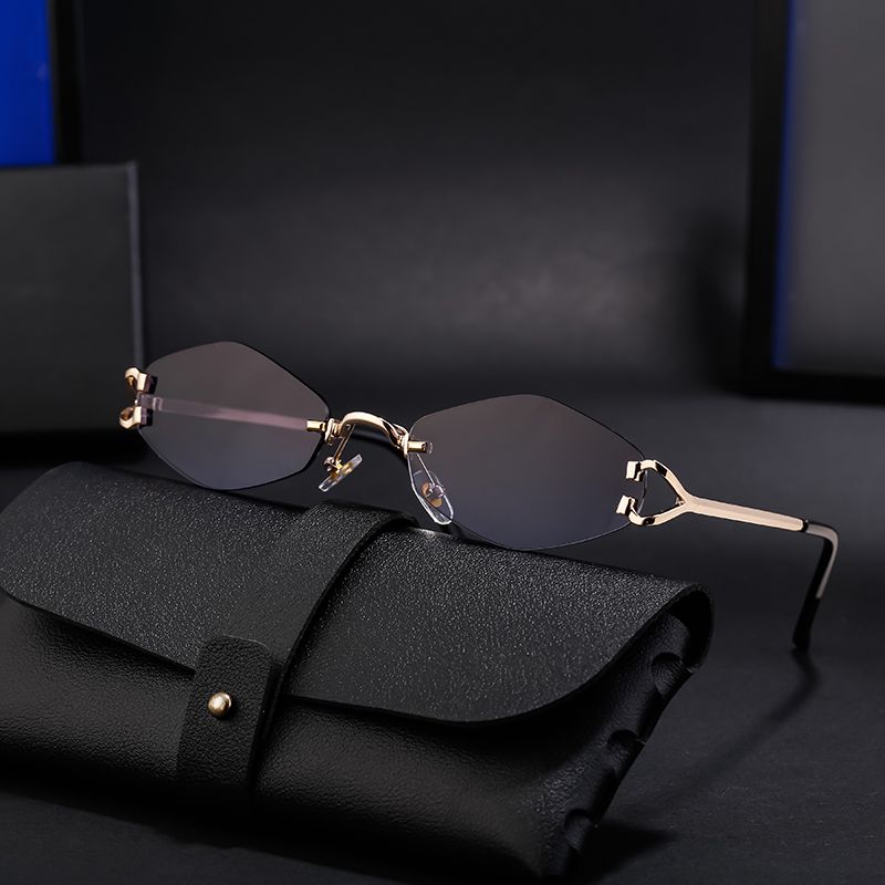 Sweet Simple Style Artistic Color Block Pc Polygon Frameless Men's Sunglasses