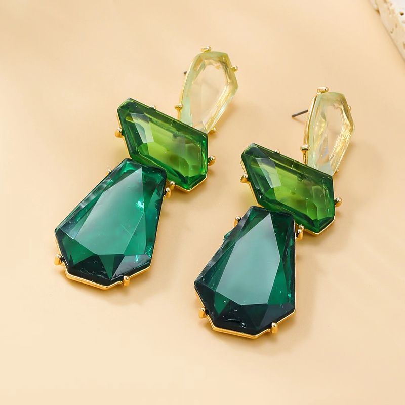 Lady Geometric Synthetic Resin Plastic Plating Artificial Gemstones Women's Earrings 1 Pair