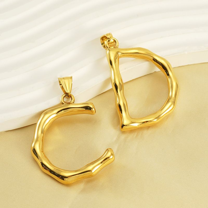 1 Piece 48*34mm 304 Stainless Steel 18K Gold Plated Letter Polished Pendant