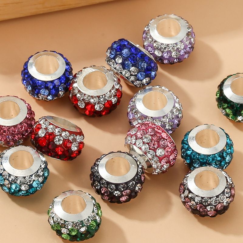 1 Piece Diameter 10mm Alloy Zircon Geometric Polished Beads