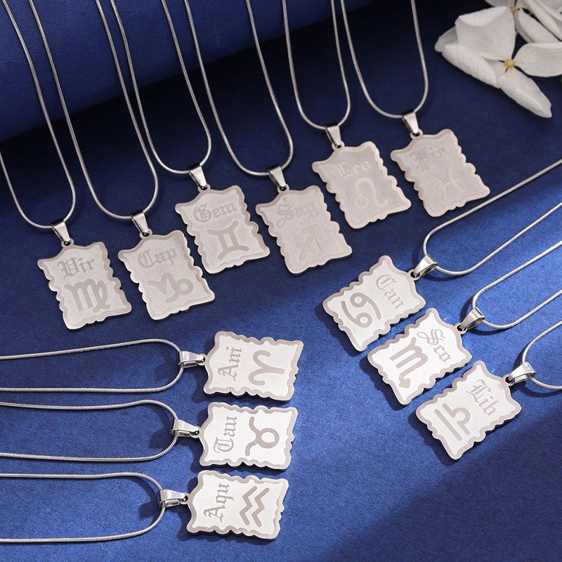 304 Stainless Steel Simple Style Constellation Pendant Necklace