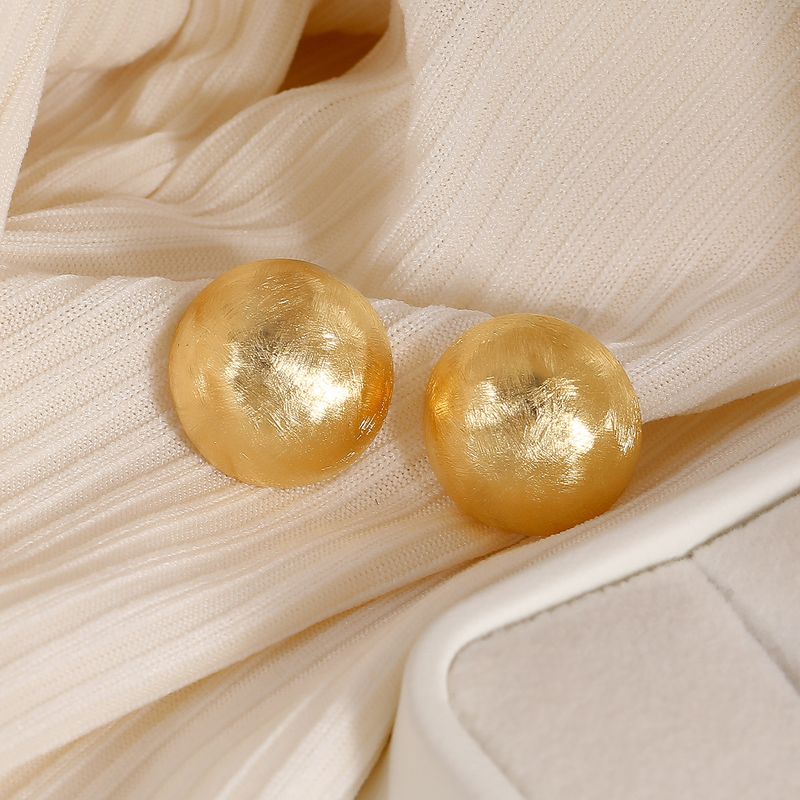 1 Pair IG Style Sweet Simple Style Round Copper 18K Gold Plated Ear Studs