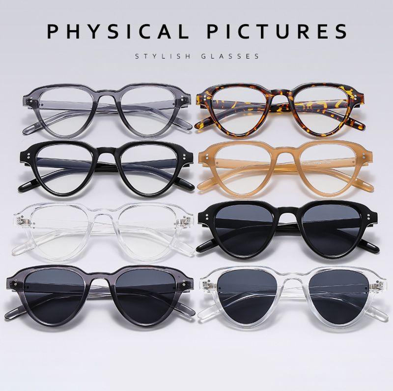 IG Style Simple Style Color Block Solid Color Ac Oval Frame Full Frame Women's Sunglasses