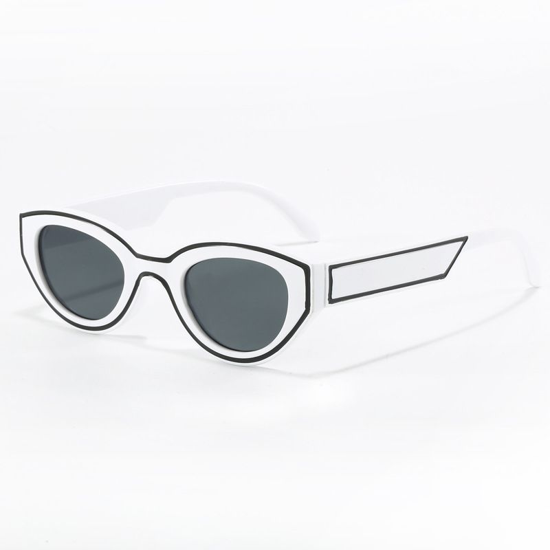 Strassenmode Farbblock Pc Ovaler Rahmen Vollbild Sonnenbrille Der Frauen