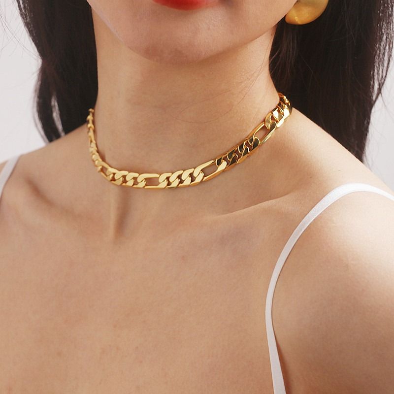 Kupfer 18 Karat Vergoldet Lässig Einfarbig Halskette
