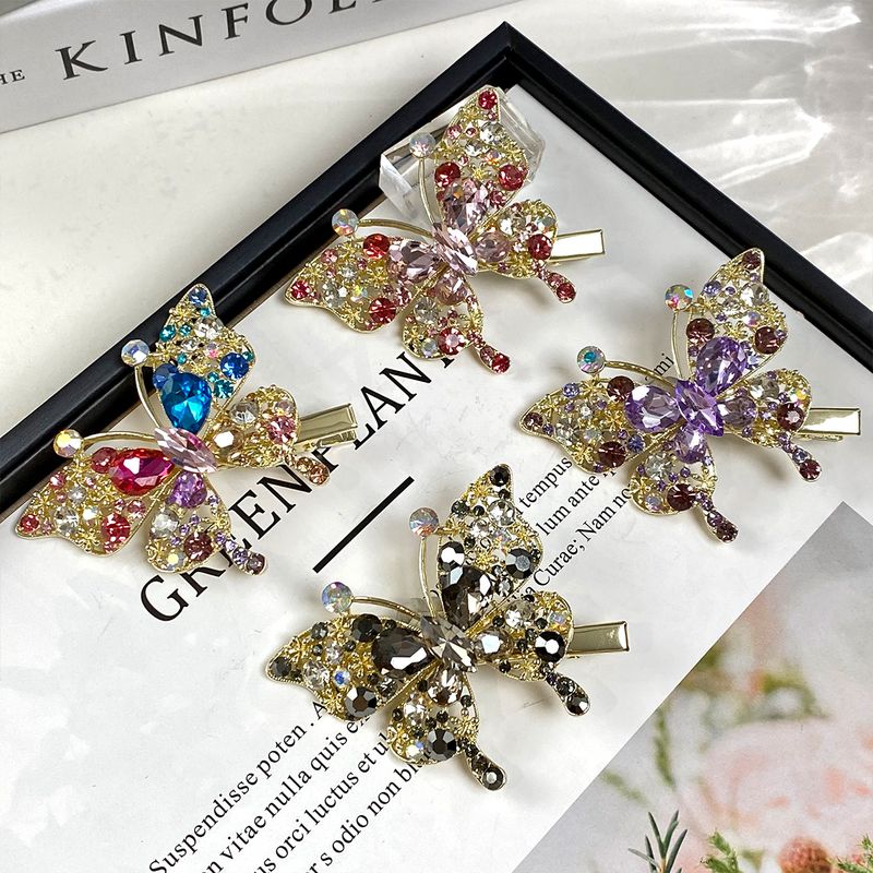 Women's Cute Butterfly Alloy Rhinestone Inlay Rhinestones Hair Clip