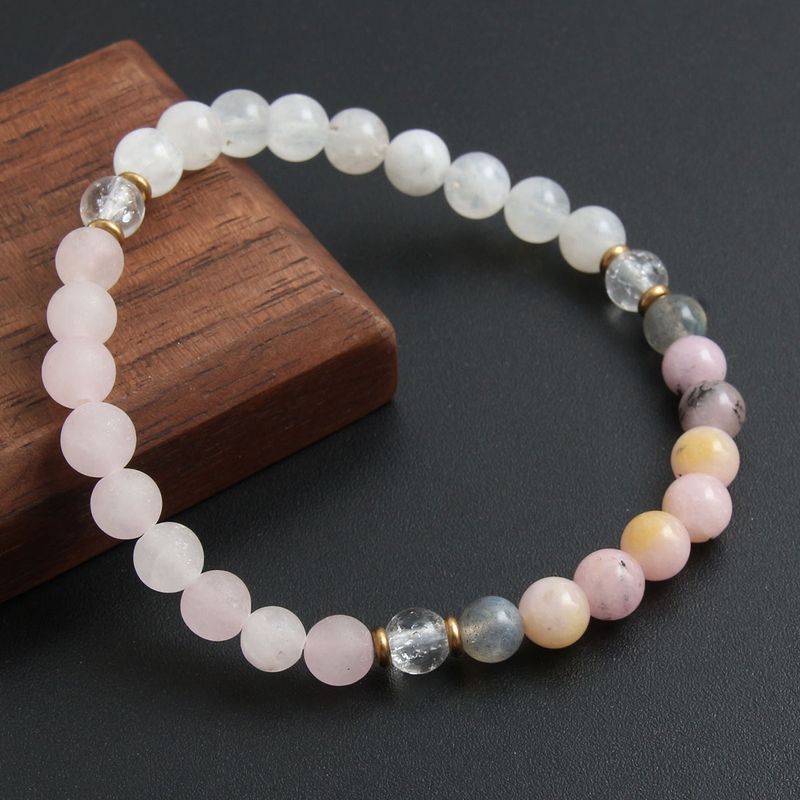 Beach Simple Style Round Natural Stone Beaded Women's Bracelets