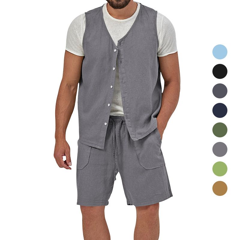 Men's Solid Color Shorts Sets Men's Clothing