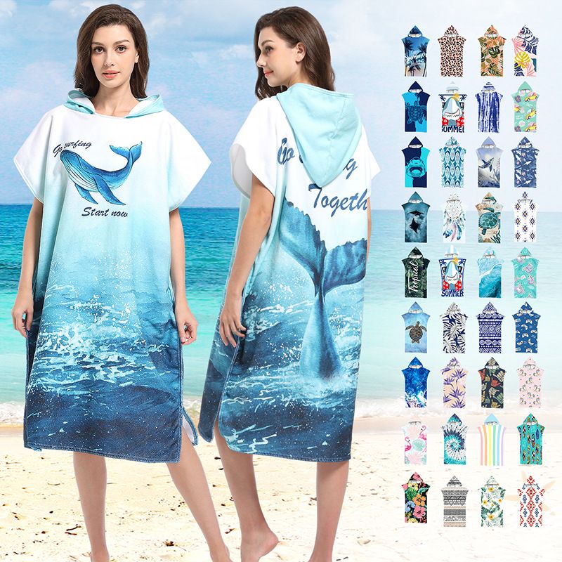 Vacation Letter Fish Polyester Bath Towels