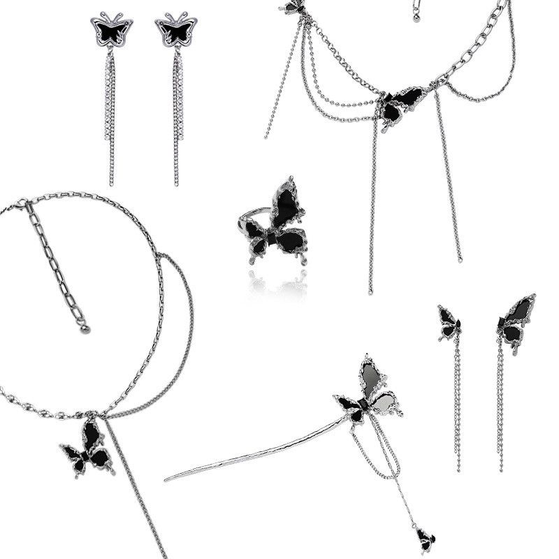 Original Design Butterfly Alloy Plating Women's Rings Earrings Necklace