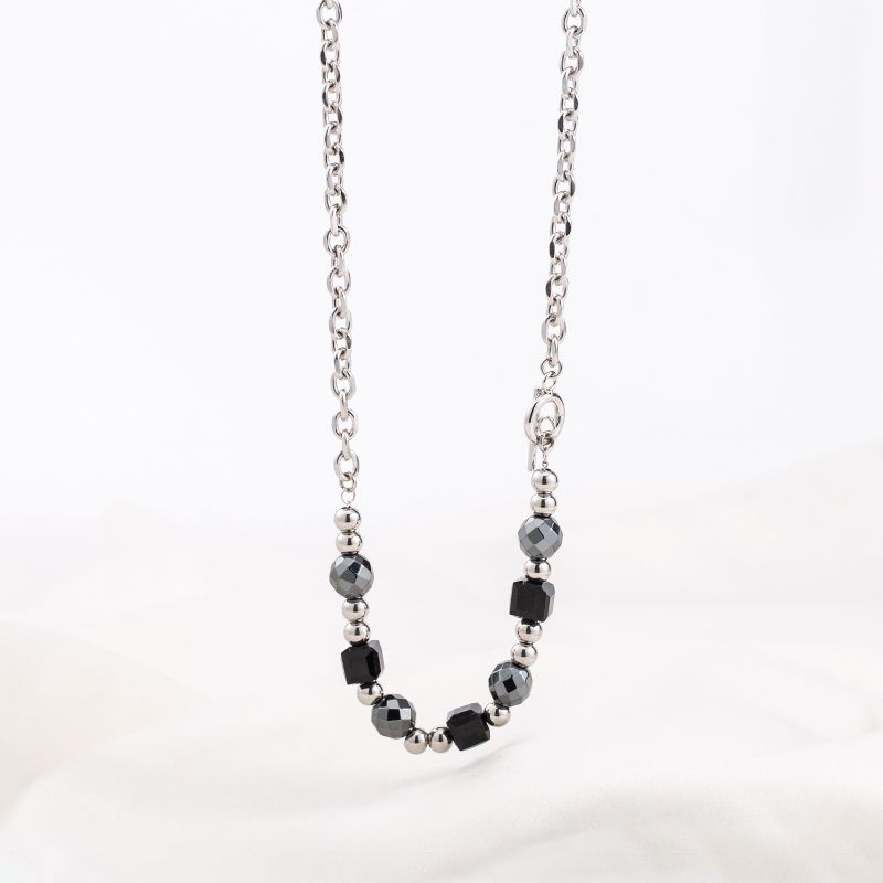 Casual Modern Style Cool Style Geometric Stainless Steel Glass Beaded Unisex Necklace