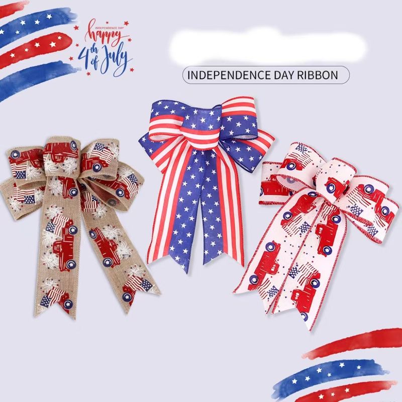Independence Day American Flag Cloth Holiday Party Carnival Colored Ribbons Hanging Ornaments