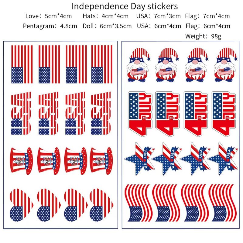 1 Piece American Flag Carnival Festival Street Independence Day Christmas Stickers Paper Retro Artistic