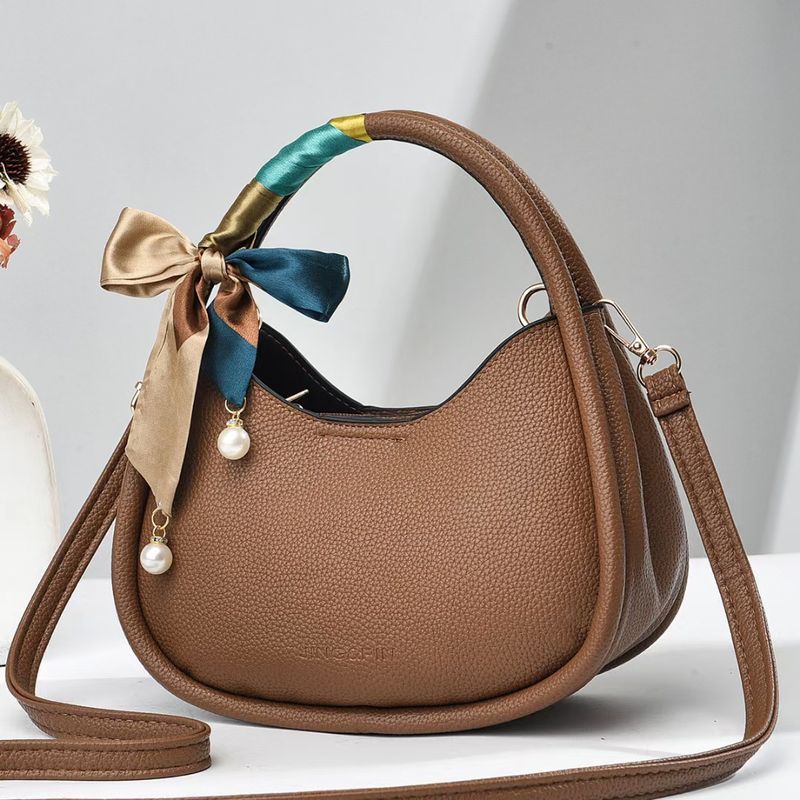 Frau Klein Pu-Leder Einfarbig Klassischer Stil Reißverschluss Handtasche