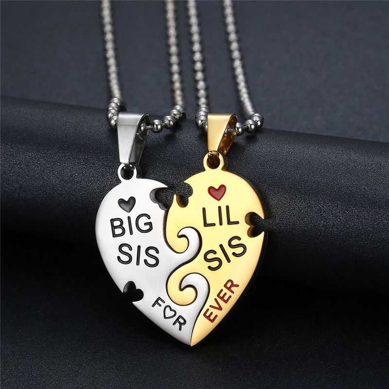 304 Stainless Steel Simple Style Classic Style Letter Pendant Necklace