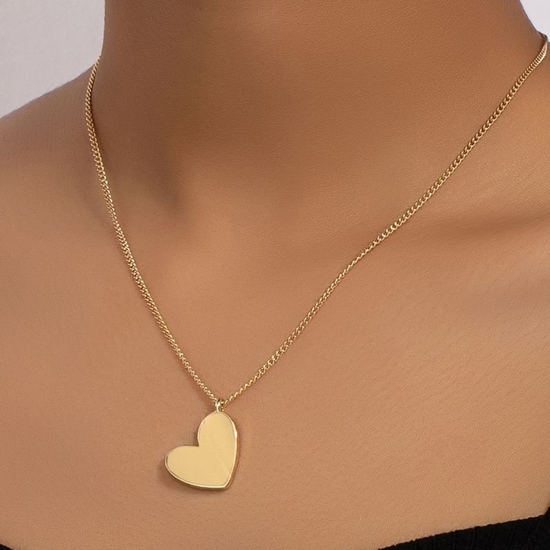 Cute Sweet Heart Shape Ferroalloy Zinc Alloy Women's Pendant Necklace