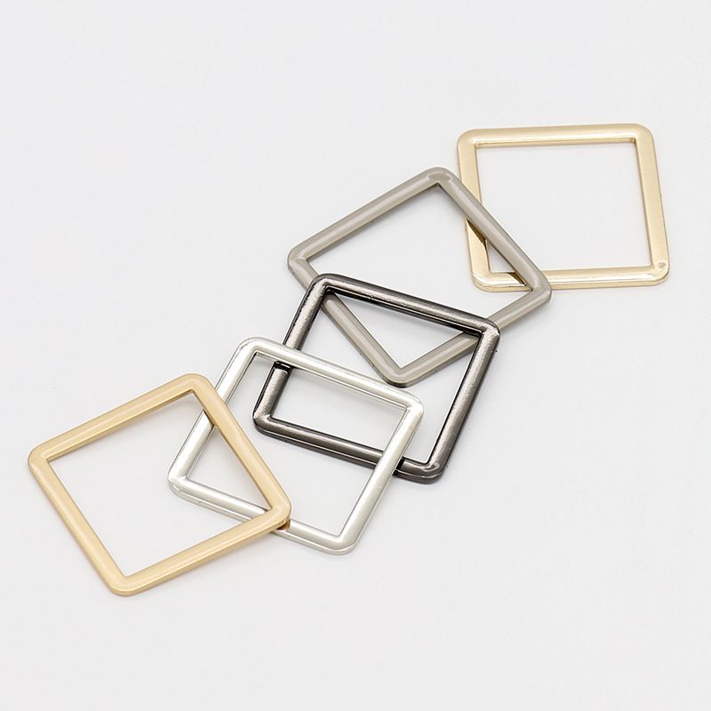 Pm Square Metal Box And Bag Hardware Accessories Square Buckle Hat Strap Bag Button With Ring Rectangle-Ring Buckle