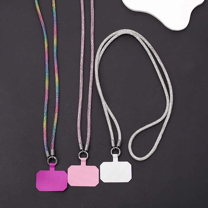 Simple Style Colorful Solid Color Nylon Metal Plating Mobile Phone Chain