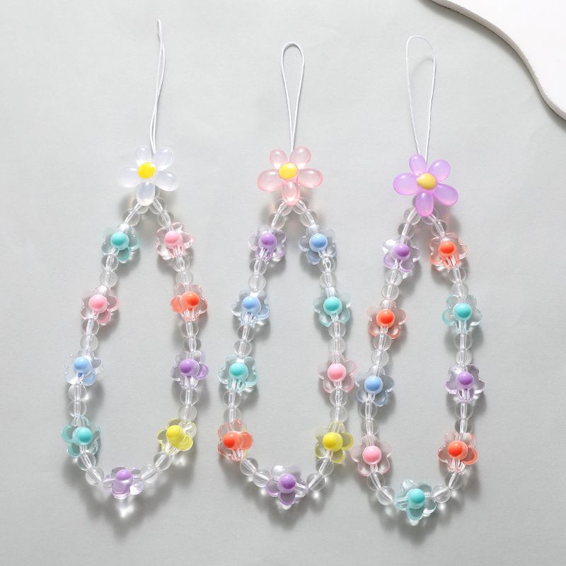 IG Style Sweet Flower Arylic Beaded Mobile Phone Chain