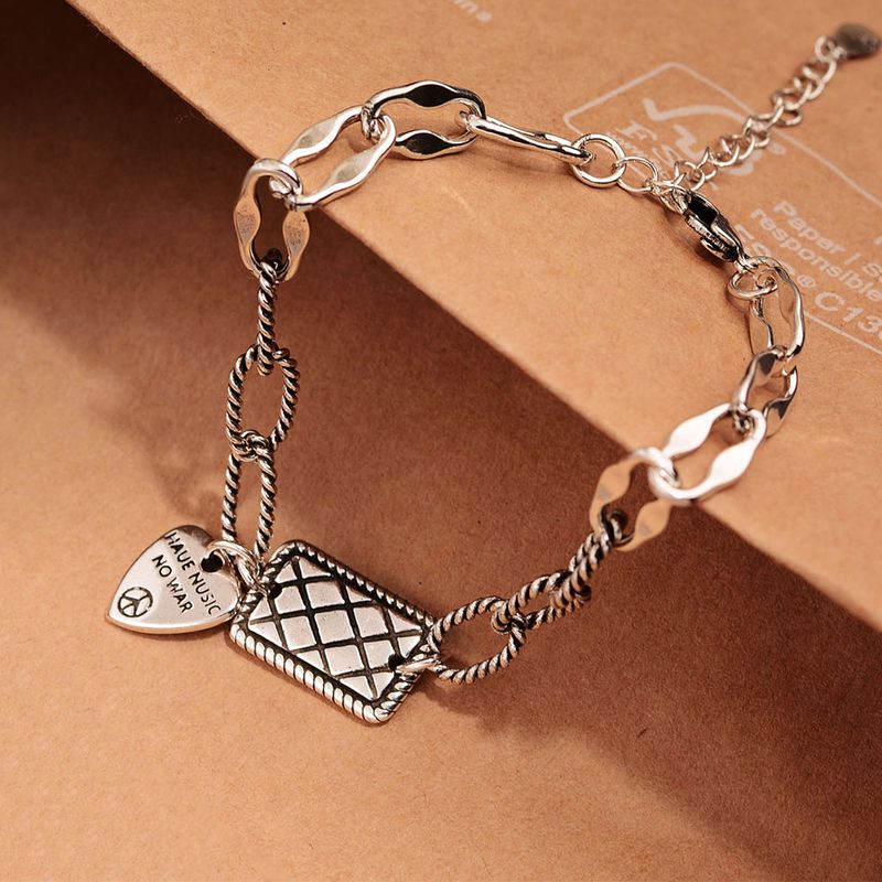 Copper Simple Style Heart Shape Solid Color Bracelets