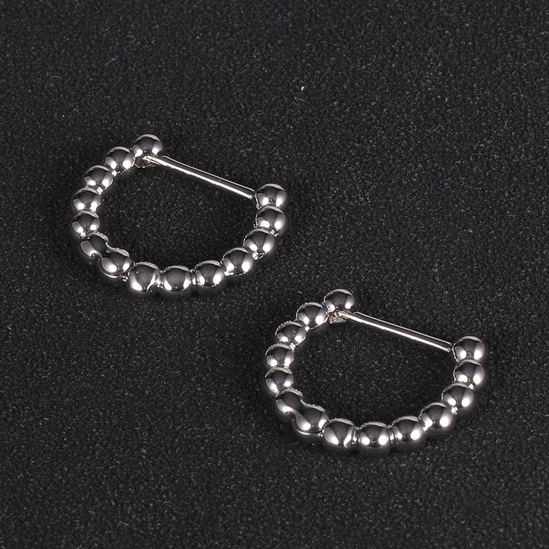 1 Pair Simple Style Classic Style Solid Color Polishing Plating Copper White Gold Plated Earrings