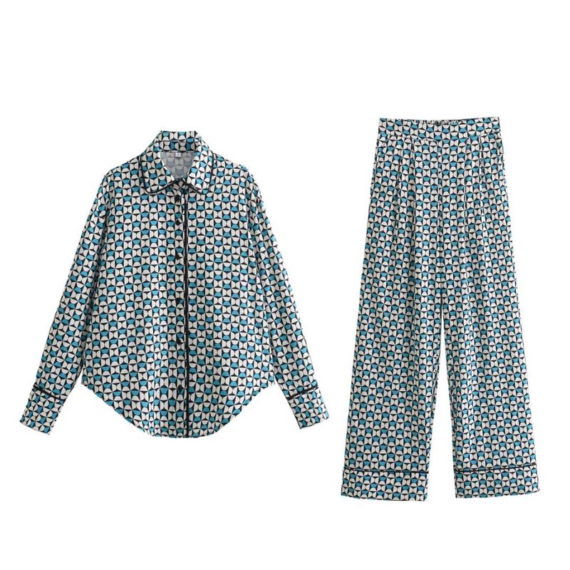 Ferien Täglich Frau Lässig Geometrisch Polyester Hosen-Sets Hosen-Sets