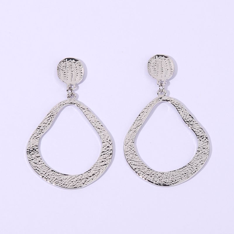 1 Pair Nordic Style Water Droplets Alloy Rhodium Plated Drop Earrings