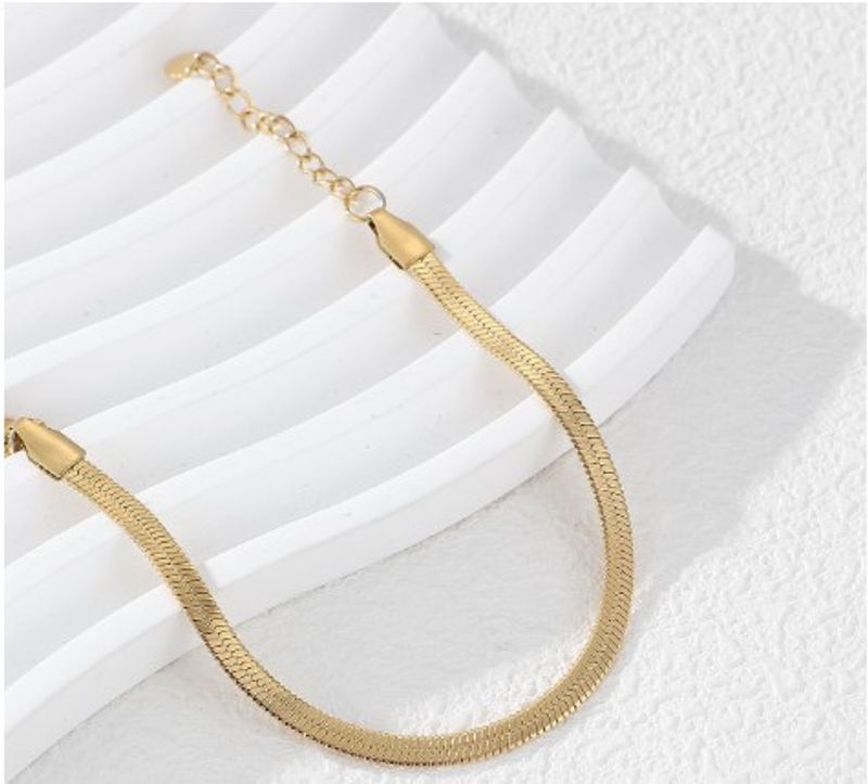 Simple Style Classic Style Solid Color 304 Stainless Steel 14K Gold Plated Bracelets In Bulk