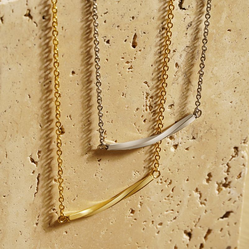 304 Stainless Steel 18K Gold Plated IG Style Simple Style Irregular Solid Color Necklace