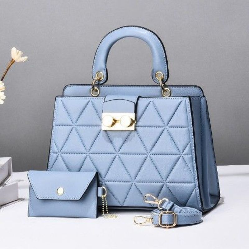 Women's Medium Pu Leather Geometric Solid Color Elegant Zipper Bag Sets