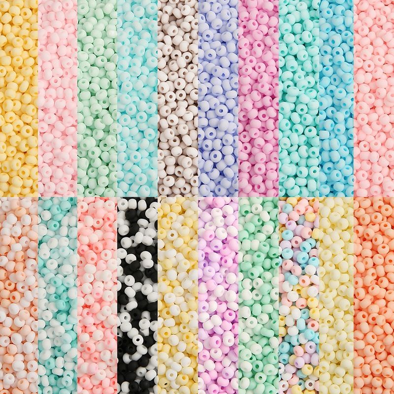 Super Excellent 2/3/4mm Mineral Solid Color Frosted Glass Rice Beads Handmade Diy Ring Beaded Bracelet Accessories